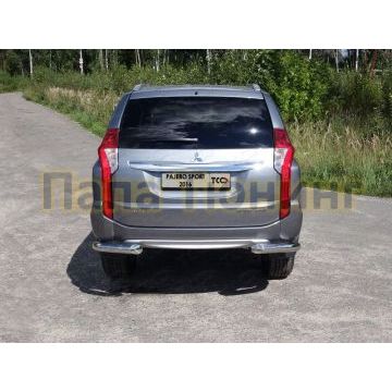 Защита задняя уголки 76 мм ТСС для Mitsubishi Pajero Sport 2016-2021