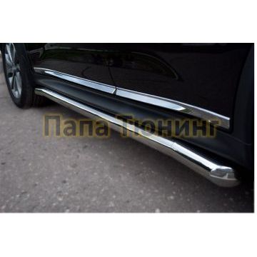 Защита штатных порогов d57 РусСталь для Nissan Juke 2010-2014