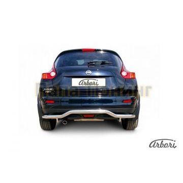 Защита заднего бампера волна 57 мм на 4х2 Slitkoff для Nissan Juke 2010- Защита заднего бампера волна 57 мм на 4х2 Slitkoff для Nissan Juke 2010-