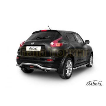 Защита заднего бампера волна 57 мм на 4х4 Slitkoff для Nissan Juke 2010- Защита заднего бампера волна 57 мм на 4х4 Slitkoff для Nissan Juke 2010-