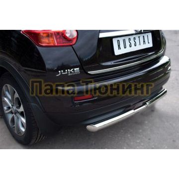 Защита заднего бампера двойная d57-d42 РусСталь для Nissan Juke 2010-