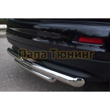 Защита заднего бампера двойная d57-d42 РусСталь для Nissan Juke 2010-