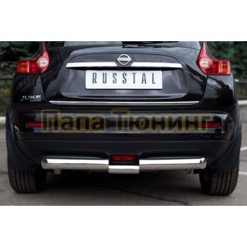 Защита заднего бампера ступень d76-d57  РусСталь для Nissan Juke 2010-