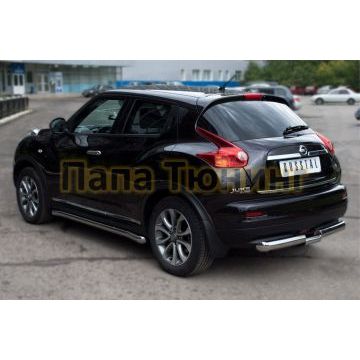 Защита заднего бампера ступень d76-d57  РусСталь для Nissan Juke 2010-