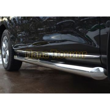 Пороги труба d76 с накладками вариант 1 РусСталь для Nissan Murano 2010-2016 Пороги труба d76 с накладками вариант 1 РусСталь для Nissan Murano 2010-2016