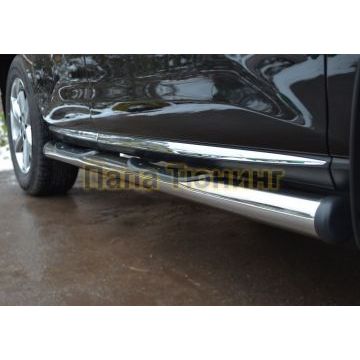 Пороги труба d76 с накладками вариант 2 РусСталь для Nissan Murano 2010-2016 Пороги труба d76 с накладками вариант 2 РусСталь для Nissan Murano 2010-2016