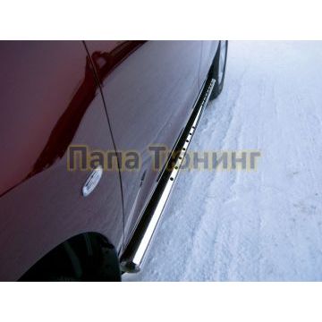 Пороги труба овальная с проступью 75х42 мм РусСталь для Nissan Murano 2010-2016 Пороги труба овальная с проступью 75х42 мм РусСталь для Nissan Murano 2010-2016