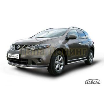 Защита штатных порогов труба 57 мм Slitkoff для Nissan Murano 2010-2016 Защита штатных порогов труба 57 мм Slitkoff для Nissan Murano 2010-2016