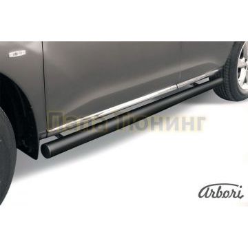 Защита штатных порогов чёрная сталь труба 57 мм Slitkoff для Nissan Murano 2010-2016 Защита штатных порогов чёрная сталь труба 57 мм Slitkoff для Nissan Murano 2010-2016