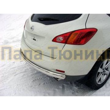 Защита заднего бампера овальная 75х42 мм ТСС для Nissan Murano 2010-2016