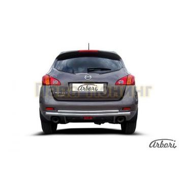 Защита заднего бампера двойная 57-42 мм Slitkoff для Nissan Murano 2010-2016 Защита заднего бампера двойная 57-42 мм Slitkoff для Nissan Murano 2010-2016