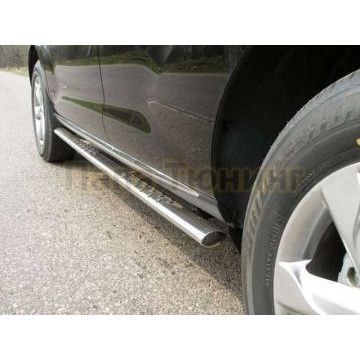 Пороги труба овальная с проступью 75x42 мм ТСС для Nissan Murano 2008-2010