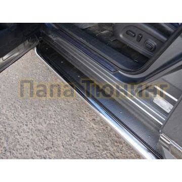 Пороги с площадкой нержавеющий лист 60 мм ТСС для Nissan Pathfinder 2014- Пороги с площадкой нержавеющий лист 60 мм ТСС для Nissan Pathfinder 2014-