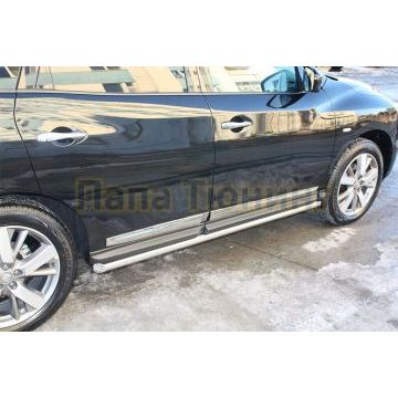 Пороги труба 60 мм ALFeco для Nissan Pathfinder 2014-2016