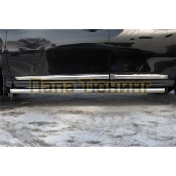 Пороги труба d57 вариант 1 РусСталь для Nissan Pathfinder 2014-