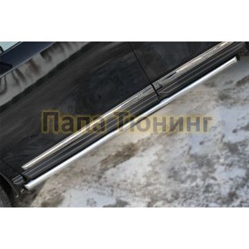 Пороги труба d57 вариант 1 РусСталь для Nissan Pathfinder 2014-