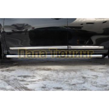 Пороги труба d57 вариант 2 РусСталь для Nissan Pathfinder 2014-
