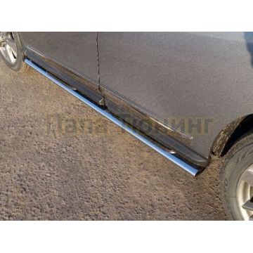Пороги труба овальная с накладками 120х60 мм ТСС для Nissan Pathfinder 2014-