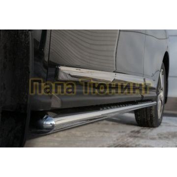 Пороги труба овальная с проступью 120х60 мм РусСталь для Nissan Pathfinder 2014-