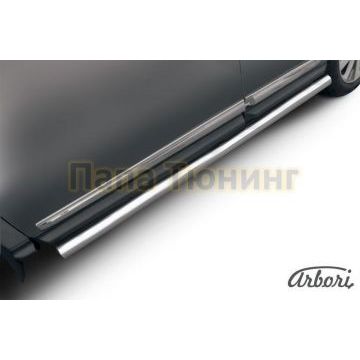 Защита штатных порогов труба 76 мм Slitkoff для Nissan Pathfinder 2014-