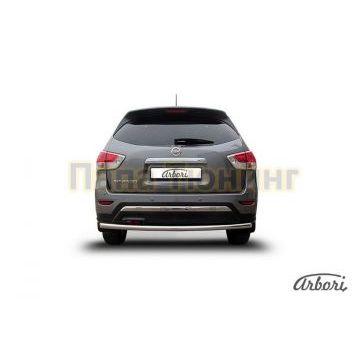 Защита заднего бампера 57 мм Slitkoff для Nissan Pathfinder 2014-