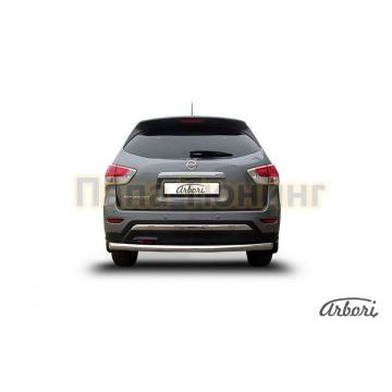 Защита заднего бампера 76 мм Slitkoff для Nissan Pathfinder 2014-