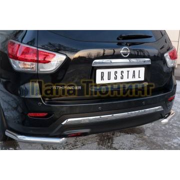 Защита задняя уголки d57 РусСталь для Nissan Pathfinder 2014-