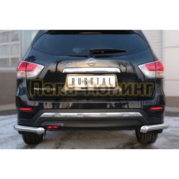 Защита задняя уголки d57 РусСталь для Nissan Pathfinder 2014-