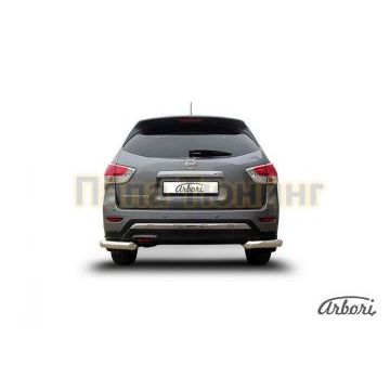 Защита задняя уголки 76 мм Slitkoff для Nissan Pathfinder 2014-