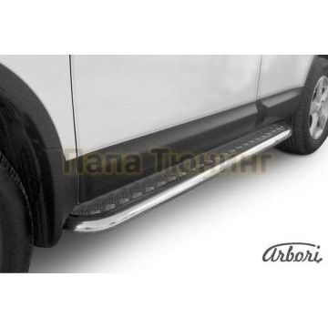 Пороги с площадкой алюминиевый лист 57 мм Slitkoff для Nissan Qashqai +2 2010-2014 Пороги с площадкой алюминиевый лист 57 мм Slitkoff для Nissan Qashqai +2 2010-2014