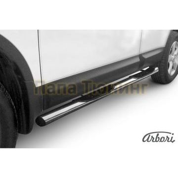 Пороги труба с накладками 76 мм Slitkoff для Nissan Qashqai +2 2010-2014 Пороги труба с накладками 76 мм Slitkoff для Nissan Qashqai +2 2010-2014