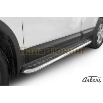 Пороги с площадкой алюминиевый лист 57 мм Slitkoff для Nissan Qashqai 2007-2010