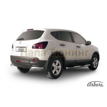 Защита задняя уголки 57 мм Slitkoff для Nissan Qashqai 2007-2010