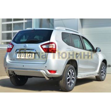 Защита заднего бампера d42 волна РусСталь для Nissan Terrano 2014-