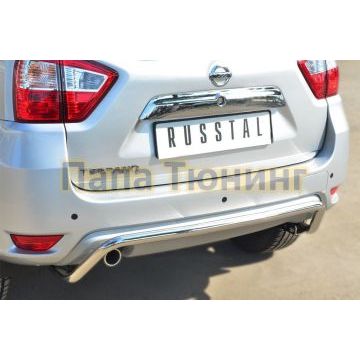Защита заднего бампера d42 волна РусСталь для Nissan Terrano 2014-