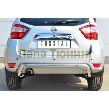 Защита заднего бампера d42 волна РусСталь для Nissan Terrano 2014-