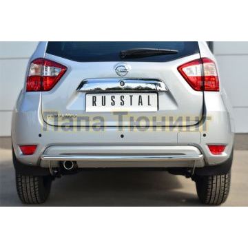 Защита заднего бампера d42 дуга РусСталь для Nissan Terrano 2014-