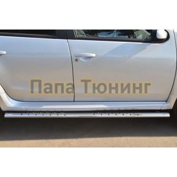 Пороги труба овальная с проступью 75х42 мм РусСталь для Nissan Terrano 2014-