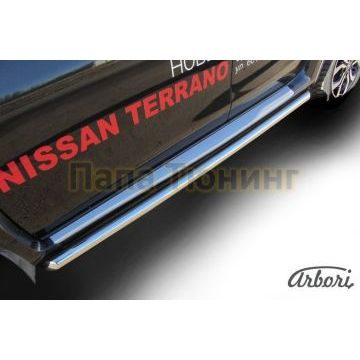 Защита штатных порогов труба 57 мм Slitkoff для Nissan Terrano 2014--