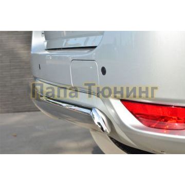 Защита заднего бампера овальная 75х42 мм РусСталь для Nissan Terrano 2014-