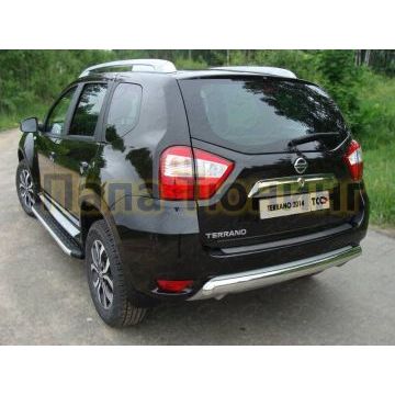 Защита заднего бампера овальная овальная 75х42 мм ТСС для Nissan Terrano 2014- Защита заднего бампера овальная овальная 75х42 мм ТСС для Nissan Terrano 2014-