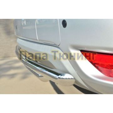Защита заднего бампера с декором 42-d42 РусСталь для Nissan Terrano 2014-