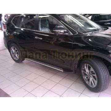 Пороги с усилителем из алюминия OEM Tuning для Nissan X-Trail 2015-металла