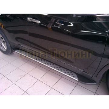 Пороги с усилителем из металла вариант 2 OEM Tuning для Nissan X-Trail 2015-