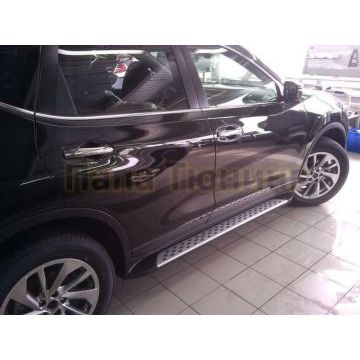 Пороги с усилителем из металла вариант 2 OEM Tuning для Nissan X-Trail 2015-