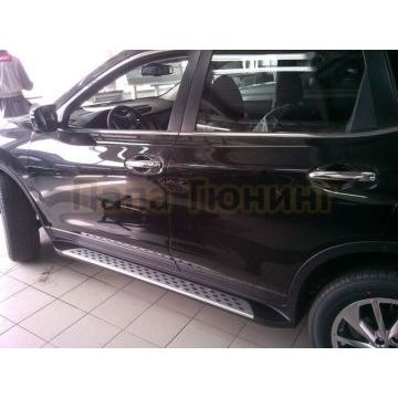 Пороги с усилителем из металла вариант 2 OEM Tuning для Nissan X-Trail 2015-