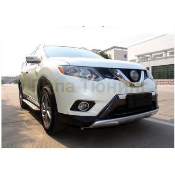 Пороги с усилителем из металла вариант 2 OEM Tuning для Nissan X-Trail 2015-