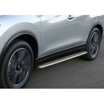 Пороги с площадкой нержавеющий лист 57 мм Rival для Nissan X-Trail T32 2015-
