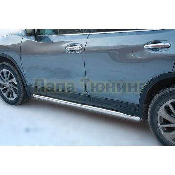 Пороги труба 60 мм ALFeco для Nissan X-Trail 2015-2018