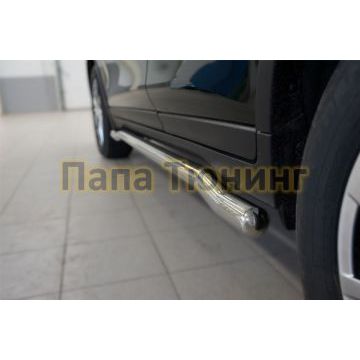 Пороги труба d57 вариант 3 РусСталь для Nissan X-Trail 2015-